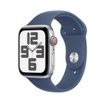 Apple Watch SE (GPS + Cellular) 44mm Aluminiumgehäuse silber, Sportarmband denim (S/M)