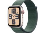 Apple Watch SE (GPS + Cellular) 44mm Aluminiumgehäuse polarstern, Sport Loop Armband seegrün