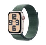 Apple Watch SE (GPS + Cellular) 44mm Aluminiumgehäuse polarstern, Sport Loop Armband seegrün