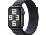 Apple Watch SE (GPS + Cellular) 44mm Aluminiumgehäuse mitternacht, Sport Loop Armband tinte