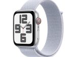 Apple Watch SE (GPS + Cellular) 44mm Aluminiumgehäuse silber, Sport Loop Armband blaue Wolke
