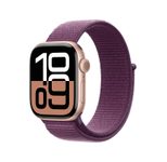 Apple Watch Series 10 Aluminiumgehäuse (GPS + Cellular) 42mm Rosegold (Sport Loop pflaume)