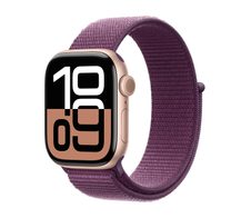 Apple Watch Series 10 Aluminiumgehäuse GPS 42mm Rosegold (Sport Loop pflaume)