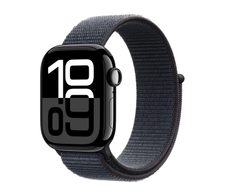 Apple Watch Series 10 Aluminiumgehäuse (GPS + Cellular) 42mm Diamantschwarz (Sport Loop tinte)