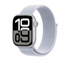 Apple Watch Series 10 Aluminiumgehäuse (GPS + Cellular) 42mm Silber (Sport Loop blaue Wolke)