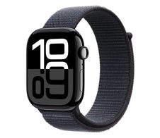 Apple Watch Series 10 Aluminiumgehäuse GPS 46mm Diamantschwarz (Sport Loop tinte)