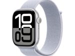 Apple Watch Series 10 Aluminiumgehäuse GPS 46mm Silber (Sport Loop blaue Wolke)