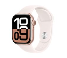 Apple Watch Series 10 Aluminiumgehäuse GPS 42mm Rosegold (Sportarmband blassrosa) S/M