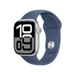Apple Watch Series 10 Aluminiumgehäuse (GPS + Cellular) 42mm Silber (Sportarmband denim) S/M