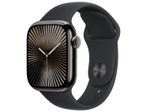 Apple Watch Series 10 Titan Schiefer (GPS + Cellular) 42mm (Sportarmband schwarz) M/L