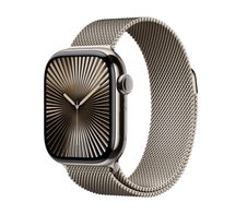 Apple Watch Series 10 Titan Natur (GPS + Cellular) 42mm (Milanaise Armband natur)