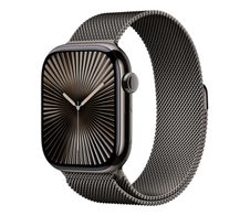 Apple Watch Series 10 Titan Schiefer (GPS + Cellular) 46mm (Milanaise Armband schiefer) M/L