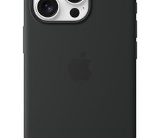 Apple Silikon Case iPhone 16 Pro mit MagSafe (schwarz)