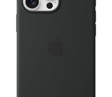 Apple Silikon Case iPhone 16 Pro Max mit MagSafe (schwarz)