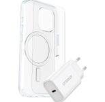 OtterBox KIT Apple iPhone 16 (Symmetry Clear MagSafe / Premium Glass / EU USB-C Wall Charger 30W - white)