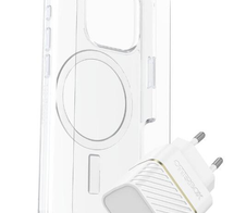 OtterBox KIT Apple iPhone 16 Pro (Symmetry Clear MagSafe / Premium Glass / UK USB-C Wall Charger 30W - white)