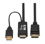 Eaton Tripp Lite Series HDMI zu DisplayPort Active Adapterkabel (Stecker/Stecker) - 4K, USB Power, Schwarz, 2 m (6.6 ft.)