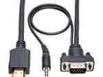 Eaton Tripp Lite Series HDMI zu VGA + Audio Active Adapterkabel (HDMI auf Niedrigprofil HD15 + 3.5 mm Stecker/Stecker), 15 ft. (4.6 m)