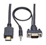 Eaton Tripp Lite Series HDMI zu VGA + Audio Active Adapterkabel (HDMI auf Niedrigprofil HD15 + 3.5 mm Stecker/Stecker), 3 ft. (0.9 m)