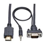 Eaton Tripp Lite Series HDMI zu VGA + Audio Active Adapterkabel (HDMI auf Niedrigprofil HD15 + 3.5 mm Stecker/Stecker), 6 ft. (1.8 m)