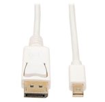 Eaton Tripp Lite Series Mini DisplayPort zu DisplayPort Adapterkabel (Stecker/Stecker), 4K 60 Hz, White, 10 ft. (3.1 m)