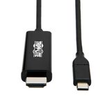 Eaton Tripp Lite Series USB-C zu HDMI Adapterkabel (Stecker/Stecker), 4K 60 Hz, 4:4:4, Thunderbolt 3 Compatible, Schwarz, 6 ft. (1.8 m)