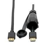 Eaton Tripp Lite Series High-Speed HDMI Kabel (Stecker/Stecker) - 4K 60 Hz, HDR, Industrial, IP68, Hooded Verbinder, Schwarz, 3 ft. (0.91 m)