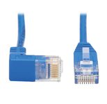 Eaton Tripp Lite Series Down-Angle Cat6 Gigabit Molded Slim UTP Ethernet Kabel (RJ45 Right-Angle Down M zu RJ45 M), Blue, 3 ft. (0.91 m)