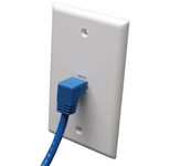 Eaton Tripp Lite Series Down-Angle Cat6 Gigabit Molded UTP Ethernet Kabel (RJ45 Right-Angle Down M zu RJ45 M), Blue, 10 ft. (3.05 m)