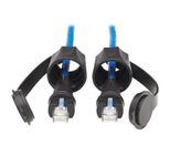 Eaton Tripp Lite Series Industrial Cat6 UTP Ethernet Kabel (RJ45 Stecker/Stecker), 100W PoE, CMR-LP, IP68, Blue, 3 ft. (0.91 m)