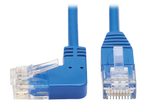 Eaton Tripp Lite Series Left-Angle Cat6 Gigabit Molded Slim UTP Ethernet Kabel (RJ45 Left-Angle M zu RJ45 M), Blue, 3 ft. (0.91 m)