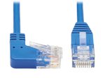 Eaton Tripp Lite Series Right-Angle Cat6 Gigabit Molded Slim UTP Ethernet Kabel (RJ45 Right-Angle M zu RJ45 M), Blue, 2 ft. (0.61 m)