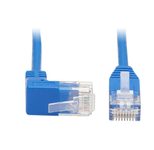 Eaton Tripp Lite Series Up-Angle Cat6 Gigabit Molded Slim UTP Ethernet Kabel (RJ45 Right-Angle Up M zu RJ45 M), Blue, 2 ft. (0.61 m)