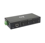 Eaton Tripp Lite Series 4-Port Industrial-Grade USB 2.0 Hub - 15 kV ESD Immunity, Metal Housing, Wall/DIN Mountable