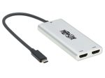 Eaton Tripp Lite Series Dual-Monizur Thunderbolt 3 zu HDMI Adapter (M/2xF) - 4K 60 Hz, 4:4:4, Silver