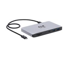 Eaton Tripp Lite Series Thunderbolt 3 Dock mit USB-C Compatibility, Dual Display - 8K DisplayPort, USB 3.2 Gen 2 10G, USB-A/USB-C Hub, GbE, International Plug Adapters