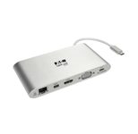 Eaton Tripp Lite Series USB-C Dock, Dual Display - 4K HDMI/mDP, VGA, USB 3.2 Gen 1, USB-A/C Hub, GbE, Memory Card, 100W PD Charging