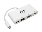 Eaton Tripp Lite Series USB-C Multiport Adapter - 4K HDMI, VGA, USB-A, GbE, HDCP, White