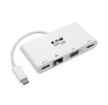 Eaton Tripp Lite Series USB-C Multiport Adapter - 4K HDMI, VGA, USB-A, GbE, HDCP, White