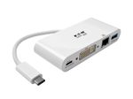 Eaton Tripp Lite Series USB-C Multiport Adapter, DVI, USB-A Port, Gbe and PD Charging, White