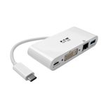 Eaton Tripp Lite Series USB-C Multiport Adapter, DVI, USB-A Port, Gbe and PD Charging, White