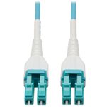 Eaton Tripp Lite Series 100G Duplex Multimode 50/125 OM4 Armored Fiber Optic Kabel (LC/LC Duplex Stecker/Stecker), LSZH, Aqua, 100 m (328 ft.)