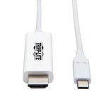 Eaton Tripp Lite Series USB-C zu HDMI Adapterkabel (Stecker/Stecker), 4K 60 Hz, 4:4:4, Thunderbolt 3 Compatible, White, 6 ft. (1.8 m)