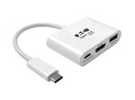 Eaton Tripp Lite Series USB-C zu HDMI Adapter mit USB-A Port and PD-Aufladung, HDCP, Weiß