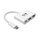 Eaton Tripp Lite Series USB-C zu HDMI Adapter mit USB-A Port and PD-Aufladung, HDCP, Weiß