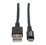 Eaton Tripp Lite Series Hochleistungsfähiges USB-A zu USB Micro-B Kabel - Stecker/Stecker, USB 2.0, UHMWPE und Aramidfasern, Grau, 6 ft. (1.83 m)