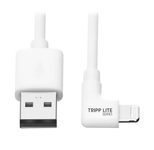 Eaton Tripp Lite Series Rechtwinkliges USB-A zu Lightning Sync/Ladekabel, MFi-zertifiziert - Weiß, Stecker/Stecker, USB 2.0, 3 ft. (0.91 m)
