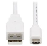 Eaton Tripp Lite Series Safe-IT USB-A zu USB Micro-B Antibacterial Kabel (Stecker/Stecker), USB 2.0, Weiß, 3-ft. (0.91 m)