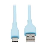 Eaton Tripp Lite Series Safe-IT USB-A zu USB-C Antibacterial Kabel, USB 2.0, Ultra Flexible (Stecker/Stecker), hell blau, 6 ft. (1.8 m)