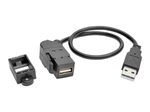 Eaton Tripp Lite Series USB 2.0 All-in-One Keyszune/Panel Mount Verlängerung Kabel (M/F), Angled Verbinder, 1 ft. (0.31 m)